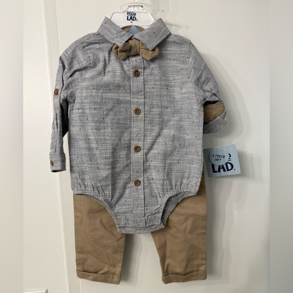 Easter Formal Gray and Tan Baby boy Outfit by Little Lad